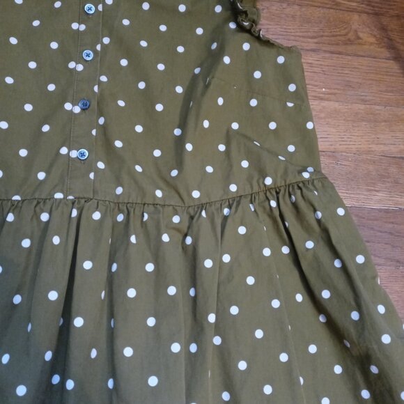 MADEWELL ruffle-sleeve button-front mini dress in polka dot (sz2) - Picture 9 of 14